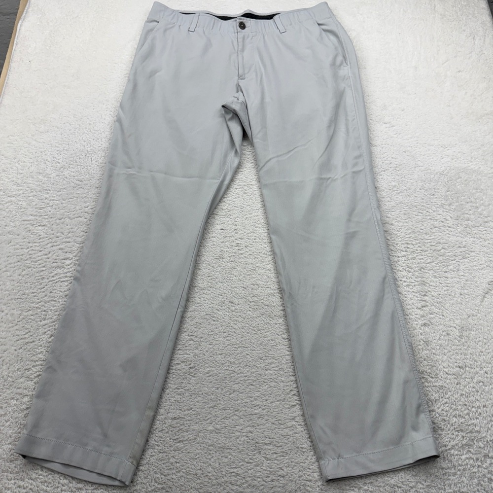 Under Armour Mens The Showdown Pant Size 38x32 Grey Flat Front Golf Chino Shorts